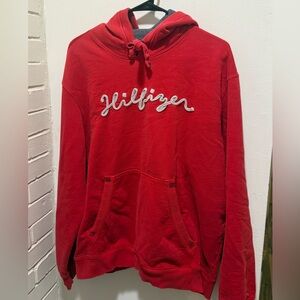 Vintage Red Tommy Hilfiger Hoodie
